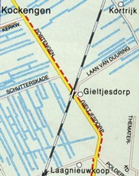 De ligging volgens een hedendaagse kaart.