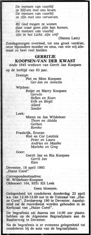 Trouw, 20 april.
